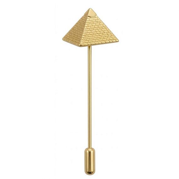Premium Custom 3D Gold Plated Pyramid Stick Pin with Detailed Brick Texture for Souvenirs and Gifts