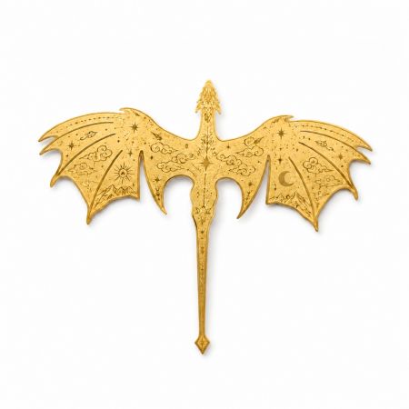 Custom metal dragon bookmarks in gold and silver finish.