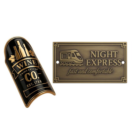 Custom Metal Nameplates - OEM metal branding zinc alloy industral namelates made in Vietnam