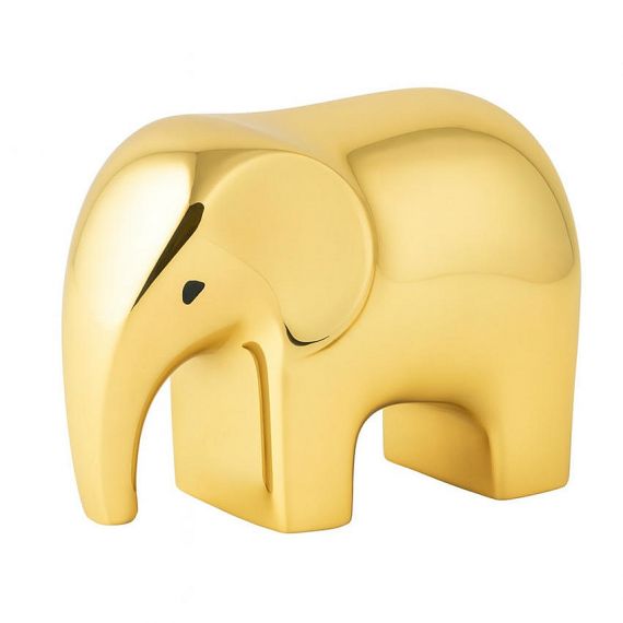Luxury Gold Plated Elephant Metal Paperweight for Executive Desk Decor and Gifting