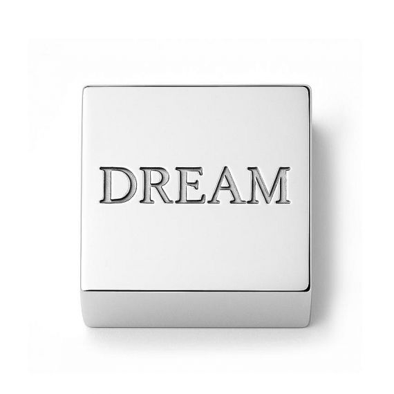 Custom Square Silver Metal Paperweight featuring Personalized "DREAM" Deep Etched Lettering