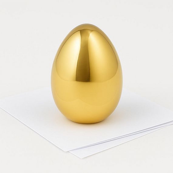 Luxury Gold Mirror Finish Egg-Shaped Metal Paperweight for Corporate Awards and Decor