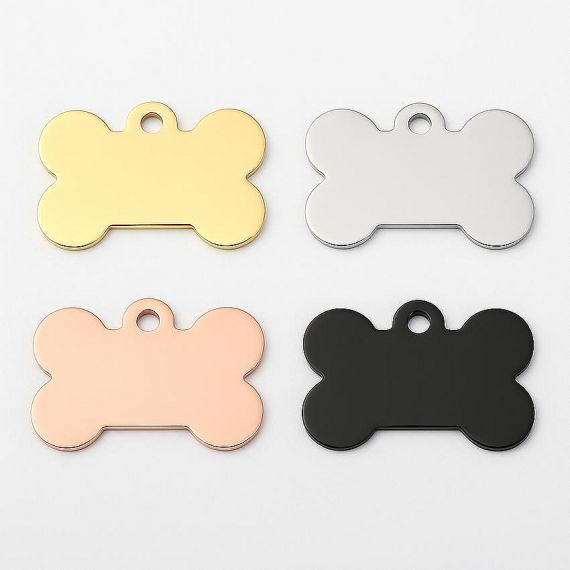Wholesale blank bone shaped pet ID tags with pre-drilled holes are exported direct from our B2B metal manufacturing facility in Vietnam.
