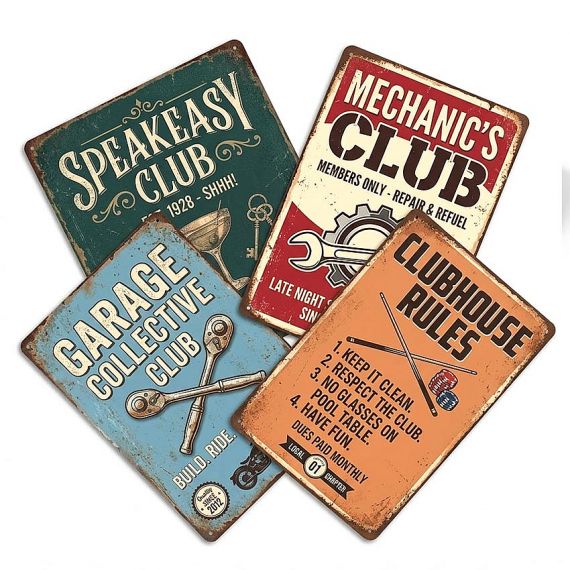 Custom Metal Retro Tin Signs - Custom logo vintage metal signs wholesale