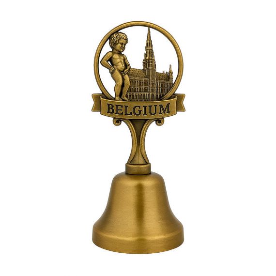 Bespoke Antique Zinc Alloy Belgium Tourist Souvenir Hand Bell