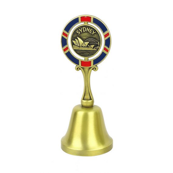 Customized Souvenir Hand Bell featuring Spinning Sydney Landmark Badge
