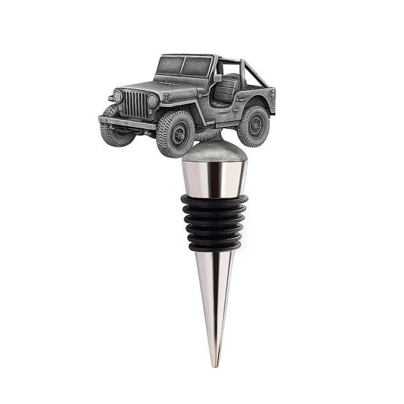 Antique Silver 3D Jeep Car Shape Wine Stopper Decorative Metal Reusable Bottle Sealer
