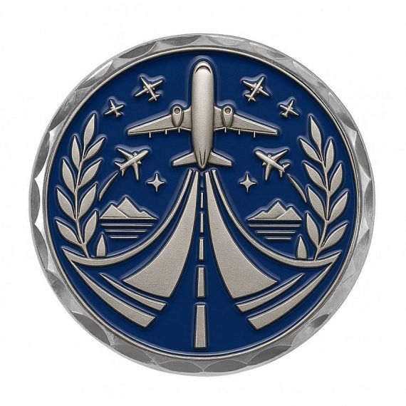USCG metal challenge coin featuring a multifaceted diamond-cut edge