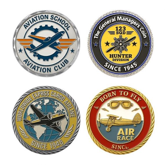 personalized commemorative coins with varied decorative cut edge borders