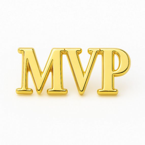 Manufacturer multi-letter cut-out pins for team titles, positions, and company slogans.