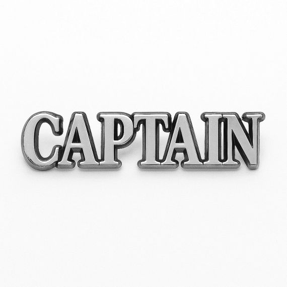 Custom antique silver captain cut-out name pins for personalized gifts