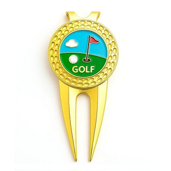 soft enamel metal divot tool and ball marker set