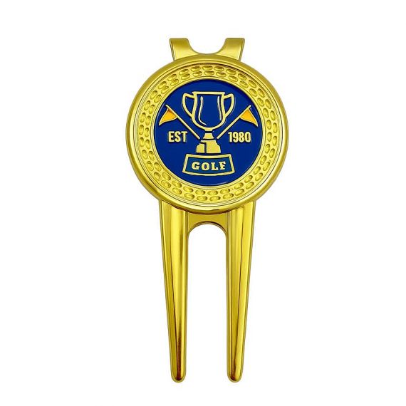 gold plated divot repair tools with magnetic ball marker