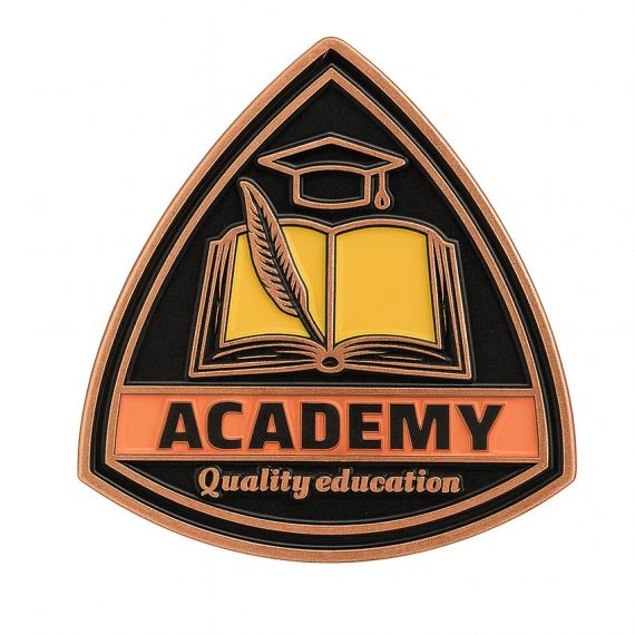 Custom triangular academy quality education enamel lapel pin