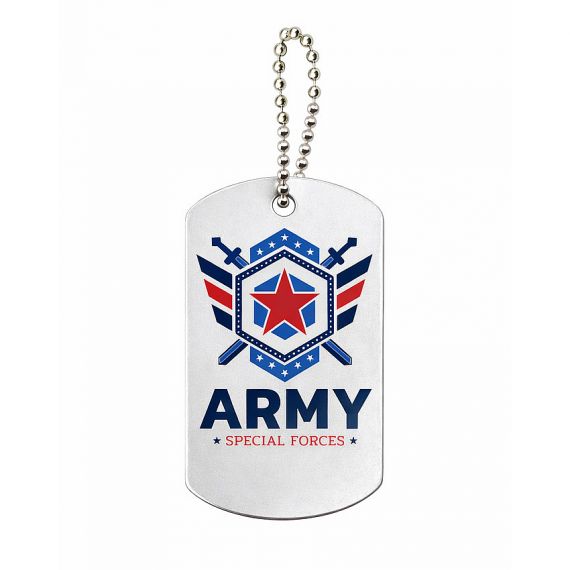 Silver Army Special Forces soft enamel tag
