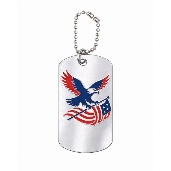 Silver US eagle soft enamel dog tag