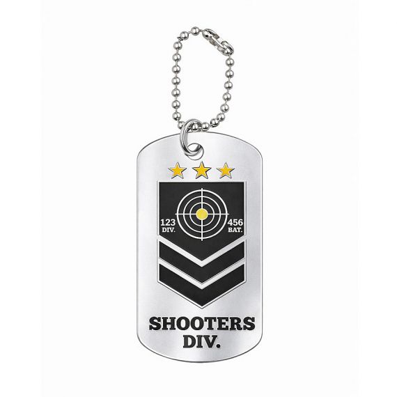 Silver Shooters Div soft enamel dog tag