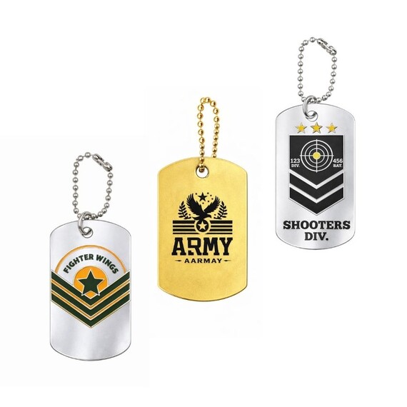 Iron Soft Enamel Military Dog Tags - Custom iron soft enamel metal dog tags with military designs
