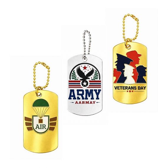 Custom iron enamel dog tags with military themes