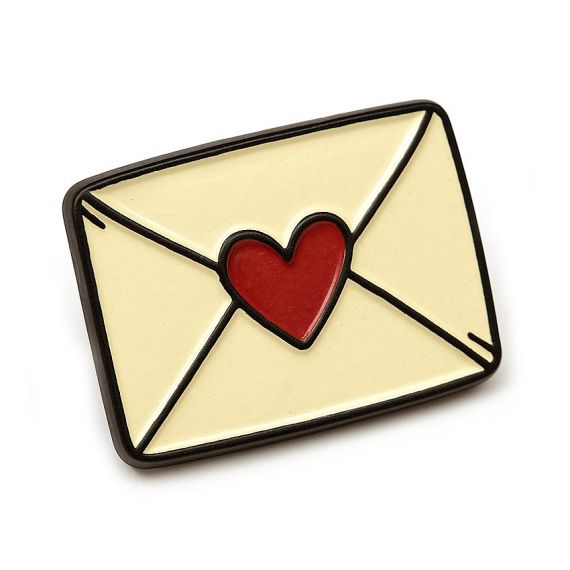 custom design love letter soft enamel lapel pin
