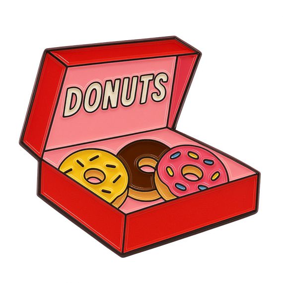 custom cute soft enamel dessert donuts lapel pins