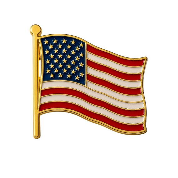 custom metal enamel American flag lapel pins