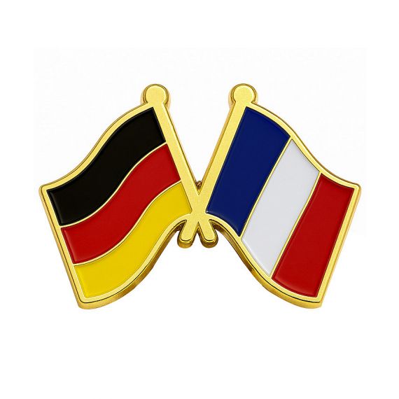 Custom Germany and France crossed flags lapel pin