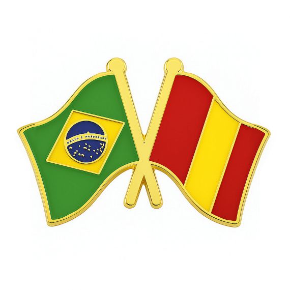 Brazil and Germany crossed flag enamel lapel pin