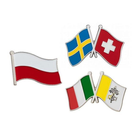 Custom country flag lapel pins in vibrant enamel colors, ideal for international events and representation.
