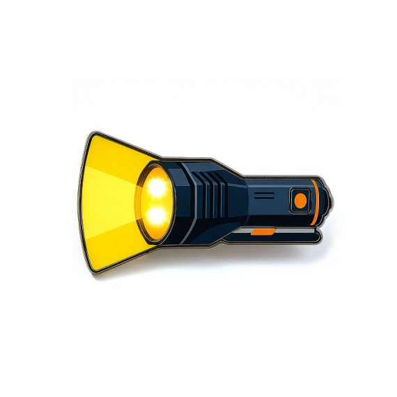 Customized Metal Printed Logo Flashlight Designed Lapel Pin with LED Light