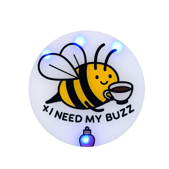 custom branded logo lapel pin embed LED lights
