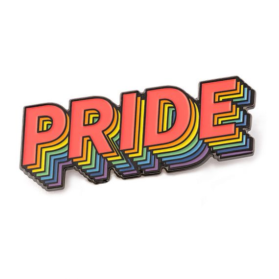 Custom rainbow hair pride girl enamel lapel pin