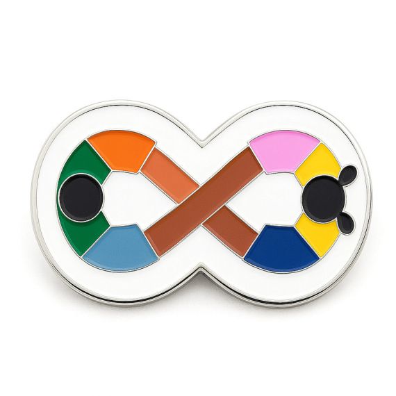 Custom colorful infinity pride symbol enamel lapel pin