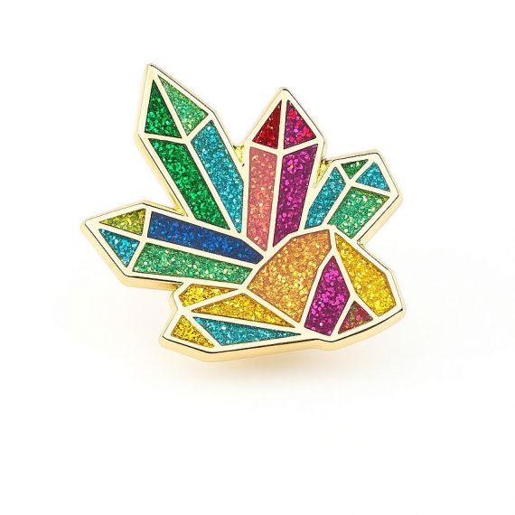 customized glittery crystal lapel pin wholesale