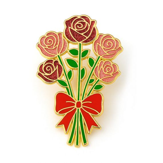 customized shimmering glitter enamel pin badge