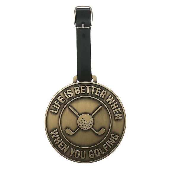 custom metal name plate luggage golf bag tag