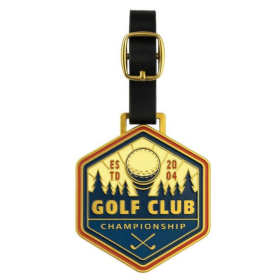 custom metal nameplated tags for golf sports team