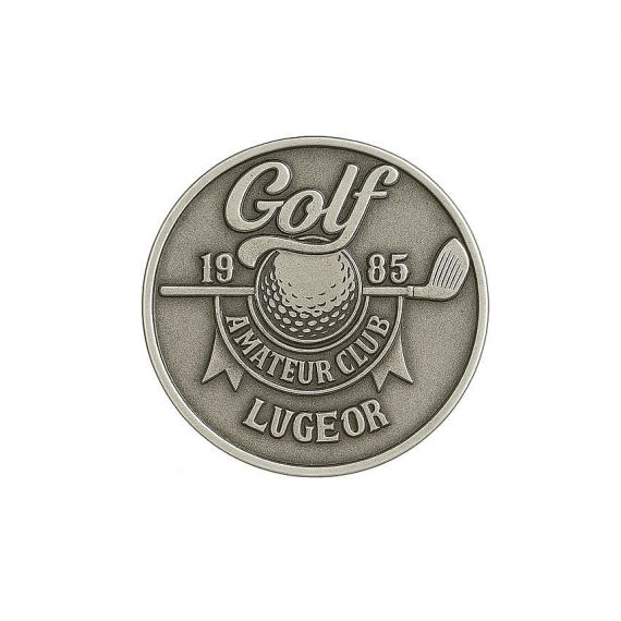 antique silver plated metal golf ball marker tokens