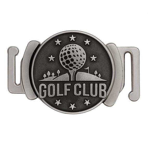 antique silver zinc alloy golf shoe clip with magnetic marker