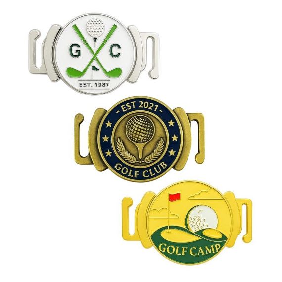 personalized logo magnetic golf ball markers with shoe clip for golf club gifts
