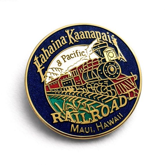 Custom die-struck hard enamel badge with a smooth-to-the-touch surface