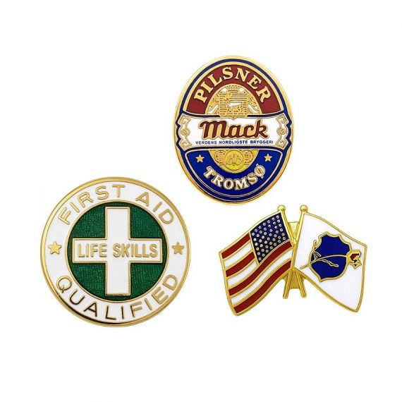 Cloisonné Lapel Pins - High-quality hard enamel lapel pin with a smooth, polished jewelry-grade finish.