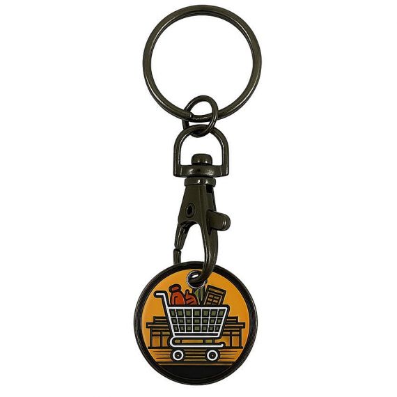 black plated trolley coin keychain for shopping cart