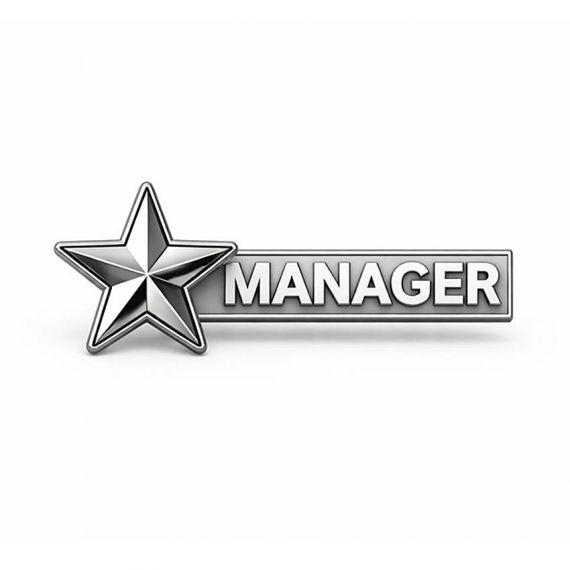 custom logo metal stamped brooch pin for manager