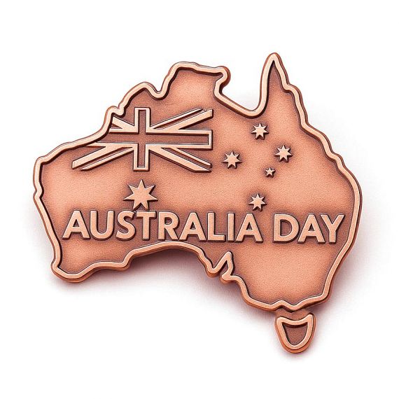 customized australia day souvenir stamped lapel pin
