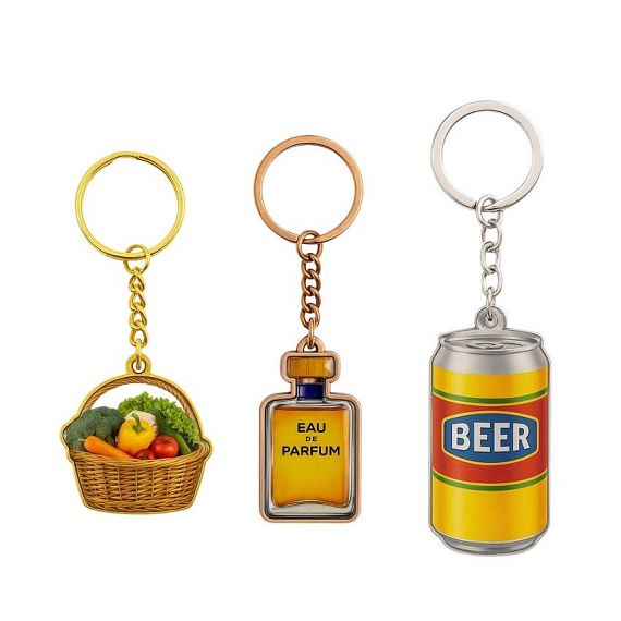 epoxy coating full-color printed metal keychains