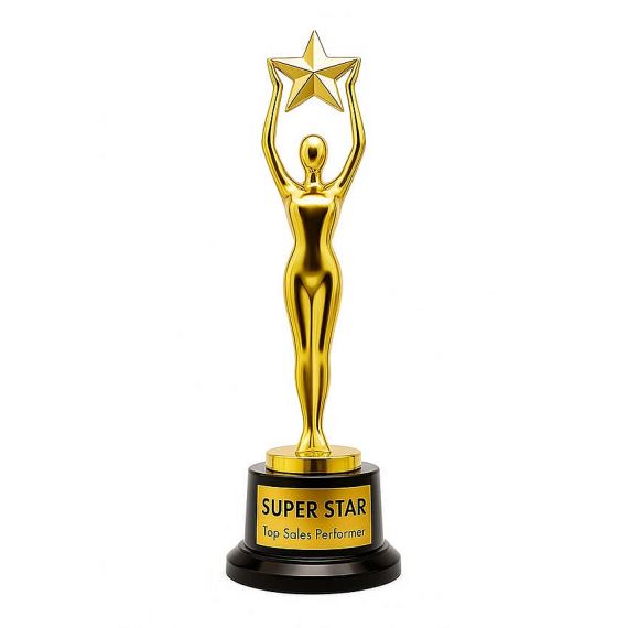 Gold Super Star metal figure trophy