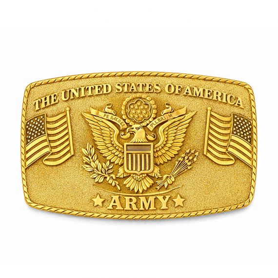 US Army gold eagle metal belt buckle