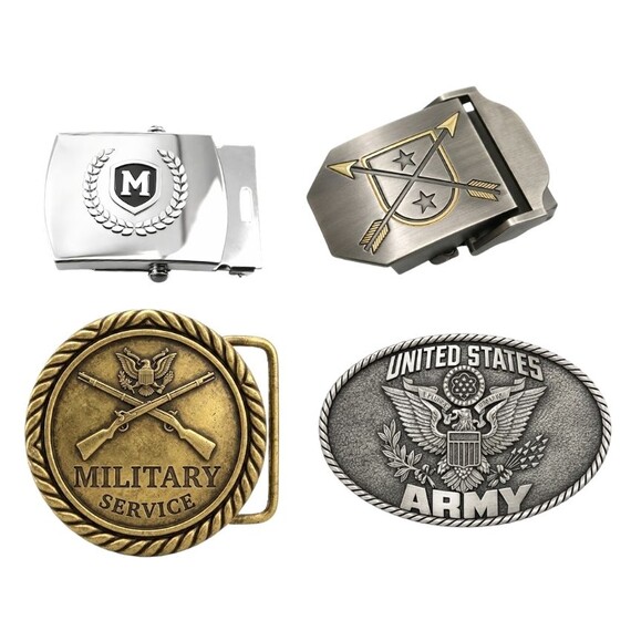 Custom Military Belt Buckles - Custom military belt buckles with engraved metal designs