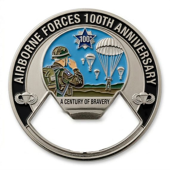 Silver Airborne Forces 100th Anniversary military bottle opener
